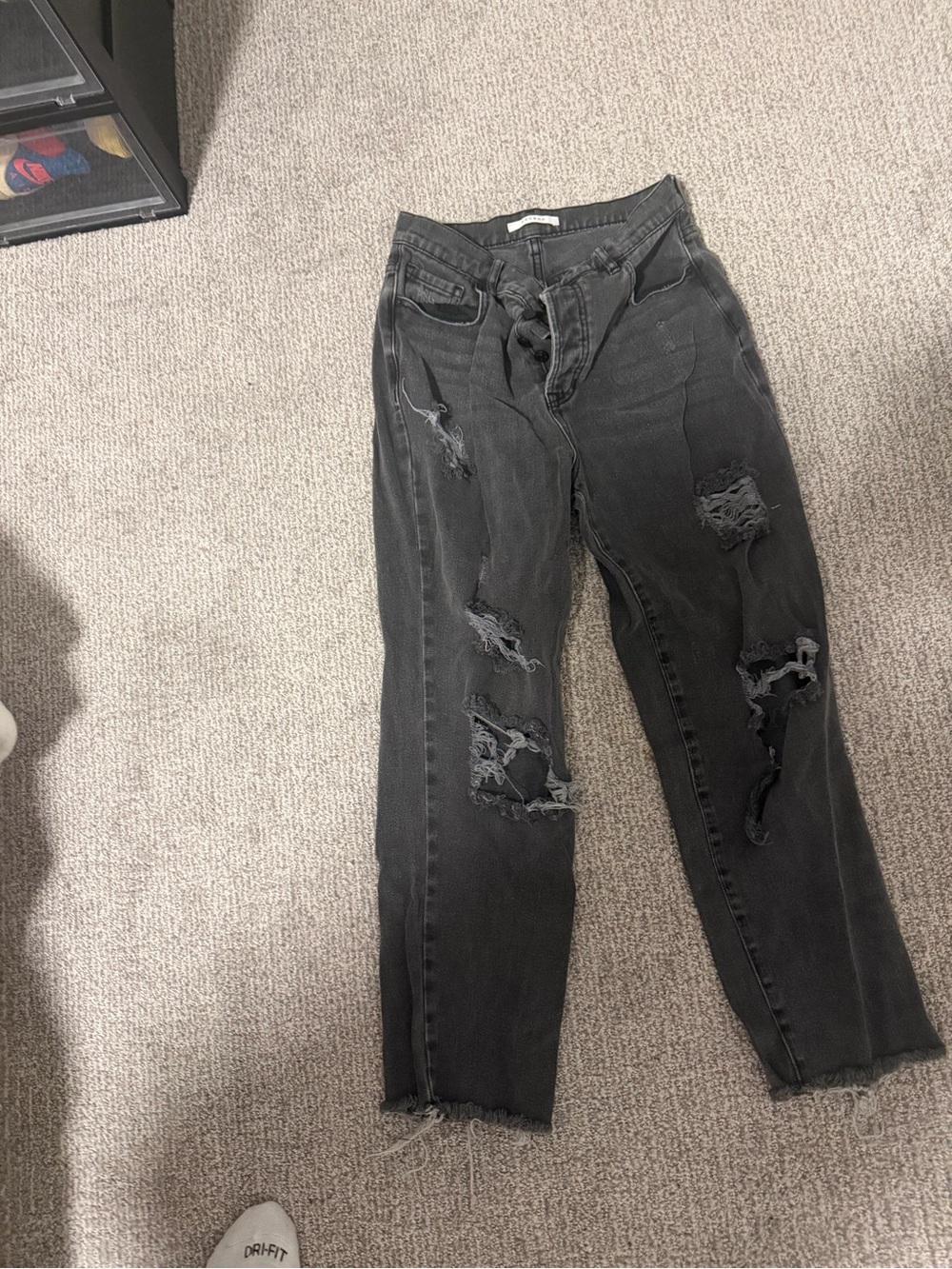 Women’s Distressed Black Ripped Jeans